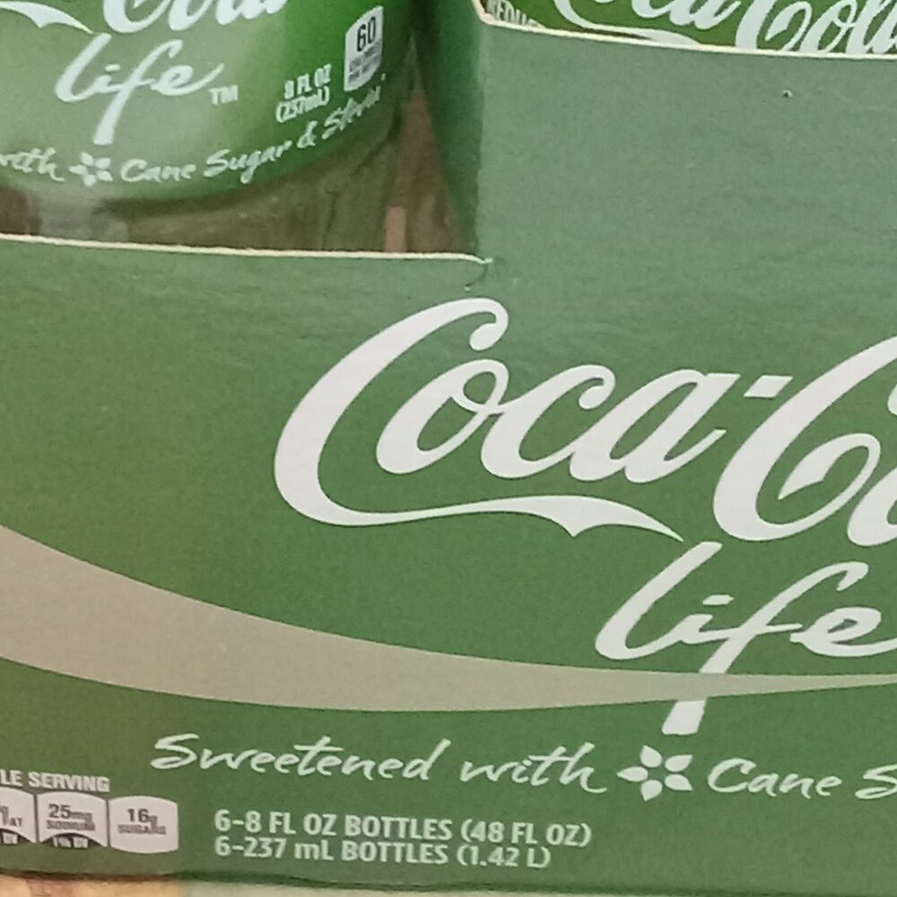 Green COCA COLA LIFE Reduced Calorie Bottles w/Carrier EMPTY Limited Ed Stevia - Picture 6 of 14